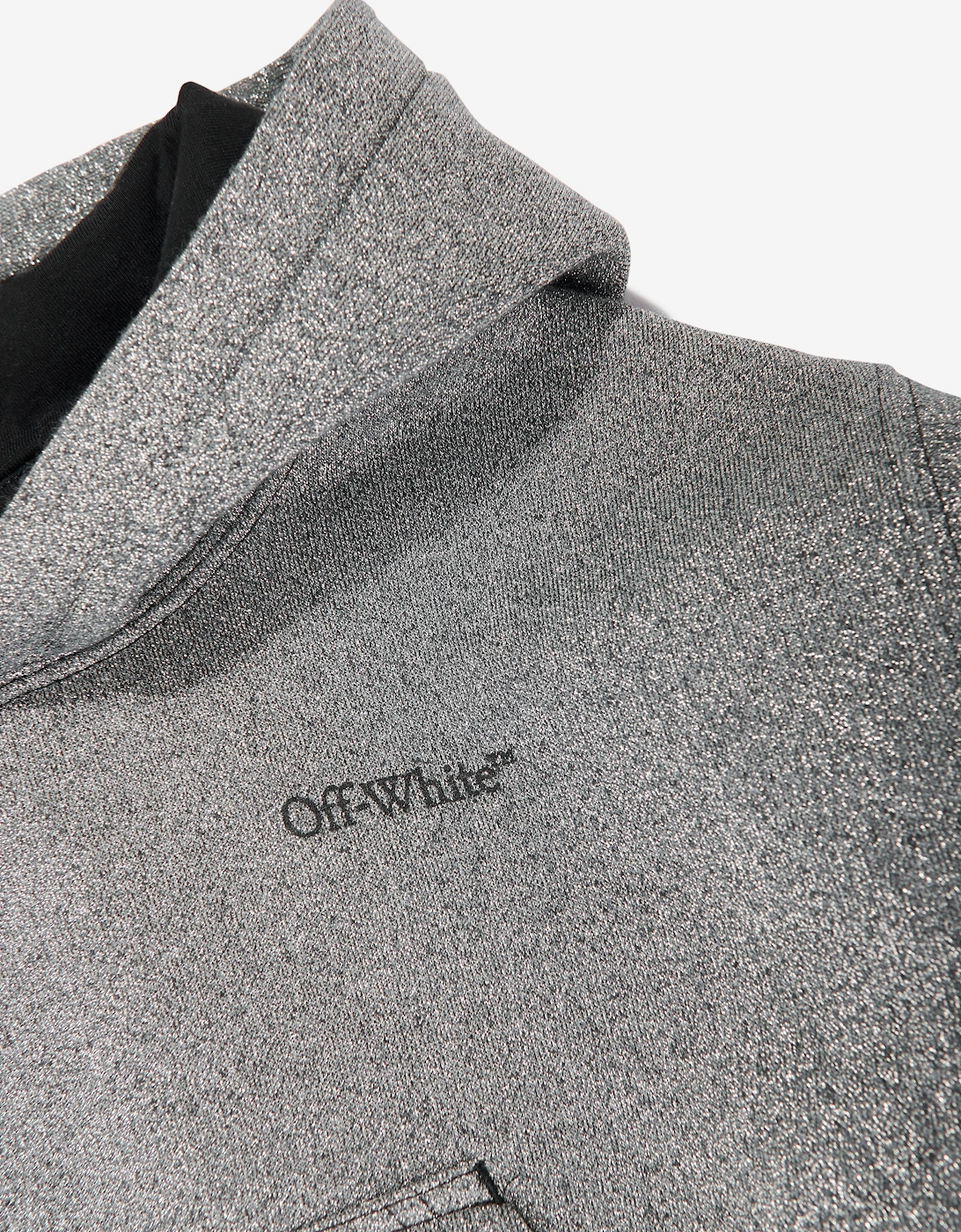 Off-White Girls Bookish Logo Band Cropped Hoodie in Grey