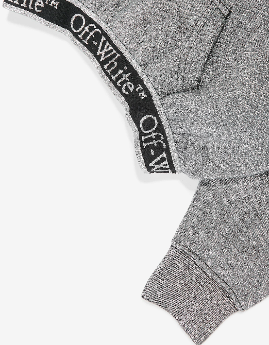 Off-White Girls Bookish Logo Band Cropped Hoodie in Grey