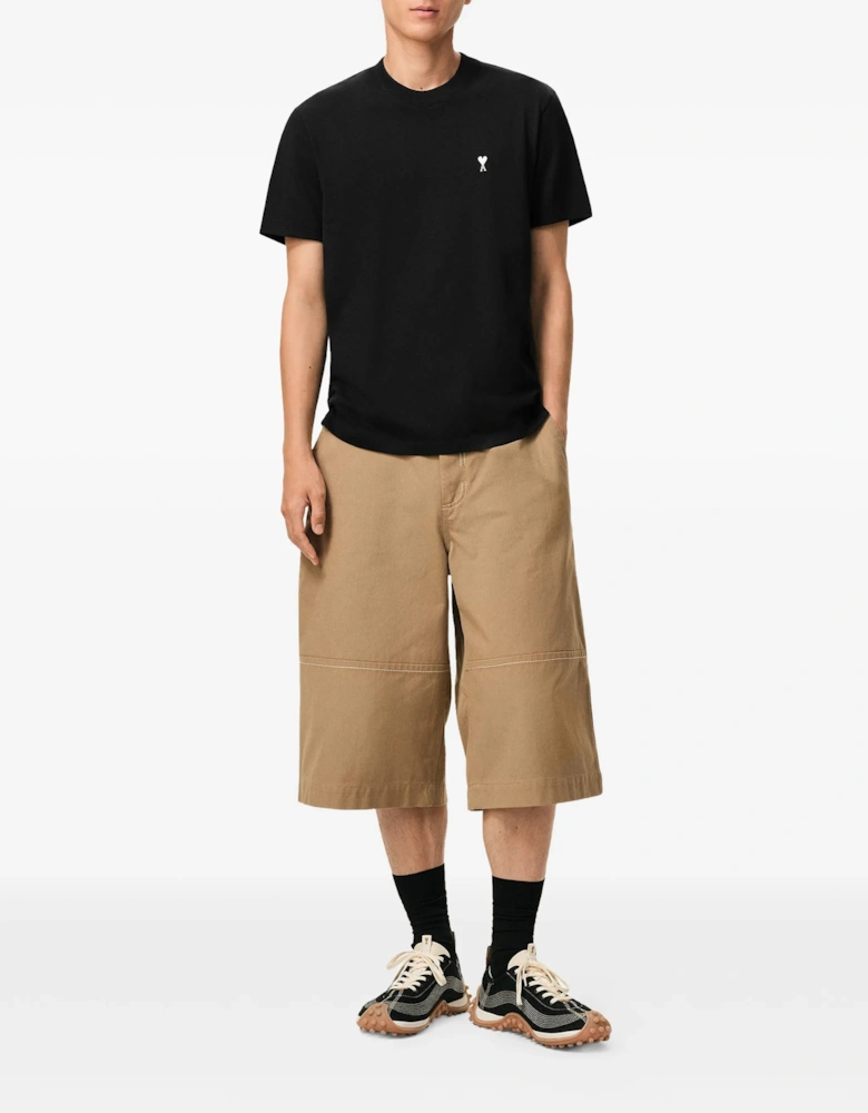 Ami Paris Ami de Couer White Logo T-Shirt in Black