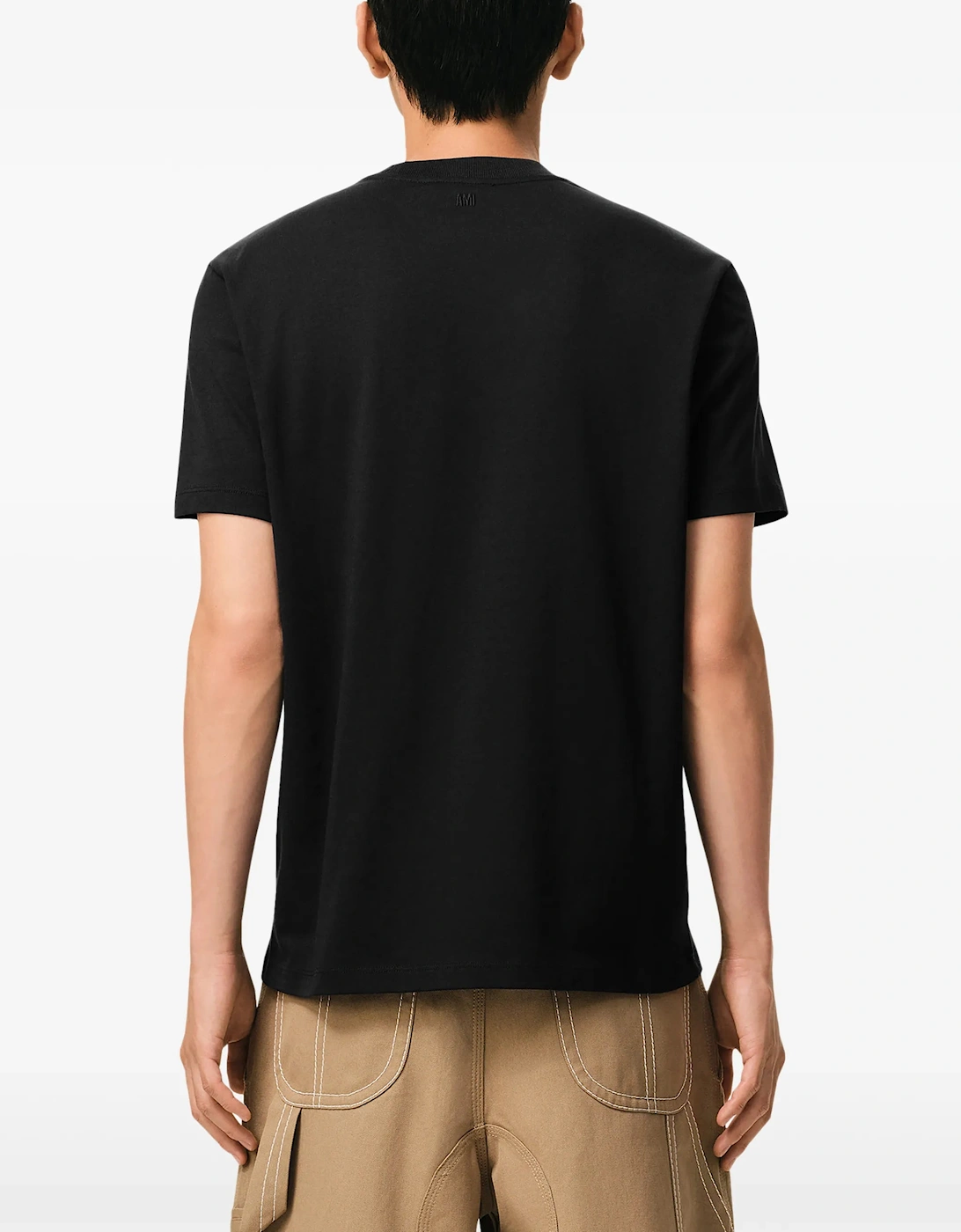 Ami Paris Ami de Couer White Logo T-Shirt in Black