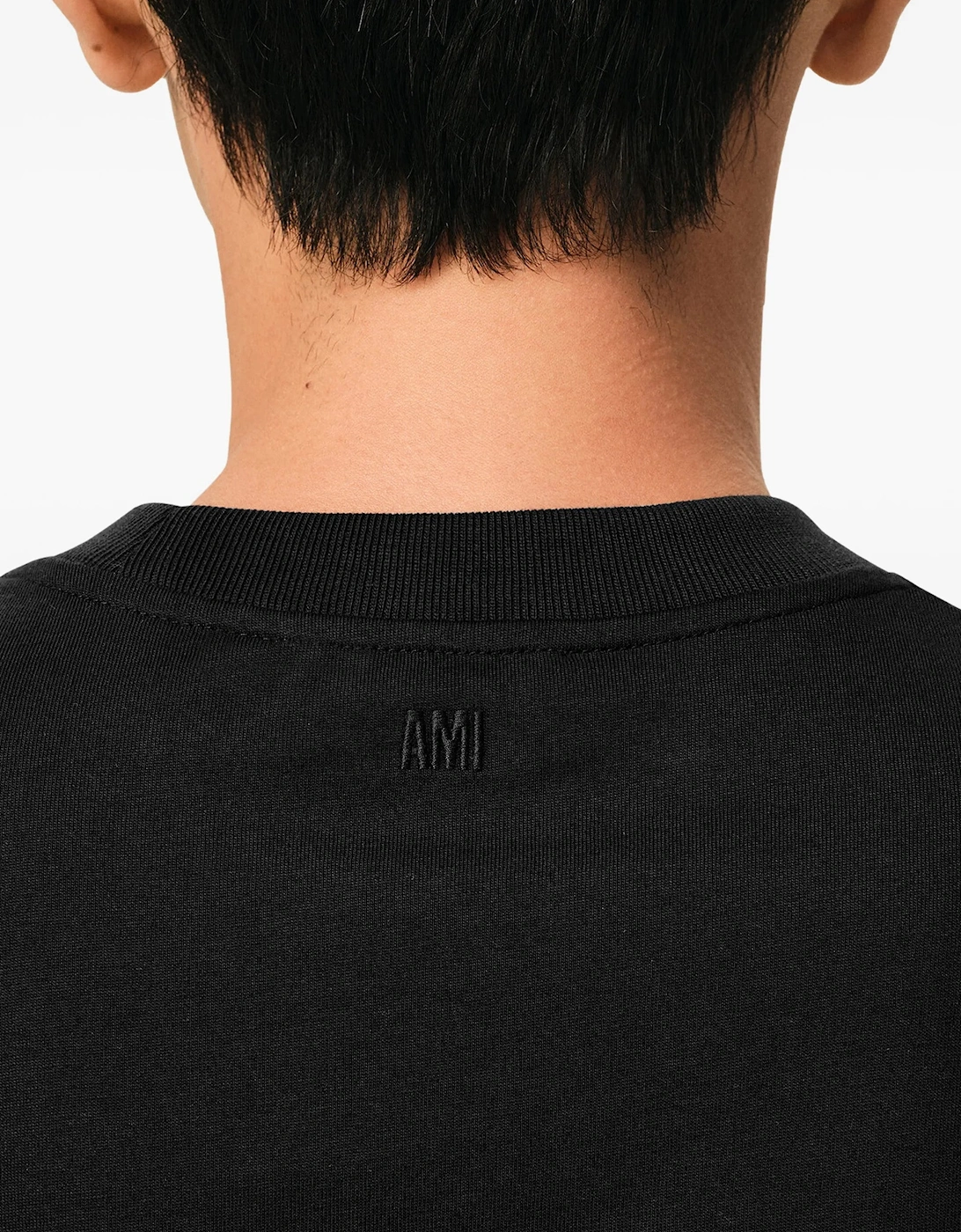 Ami Paris Ami de Couer White Logo T-Shirt in Black