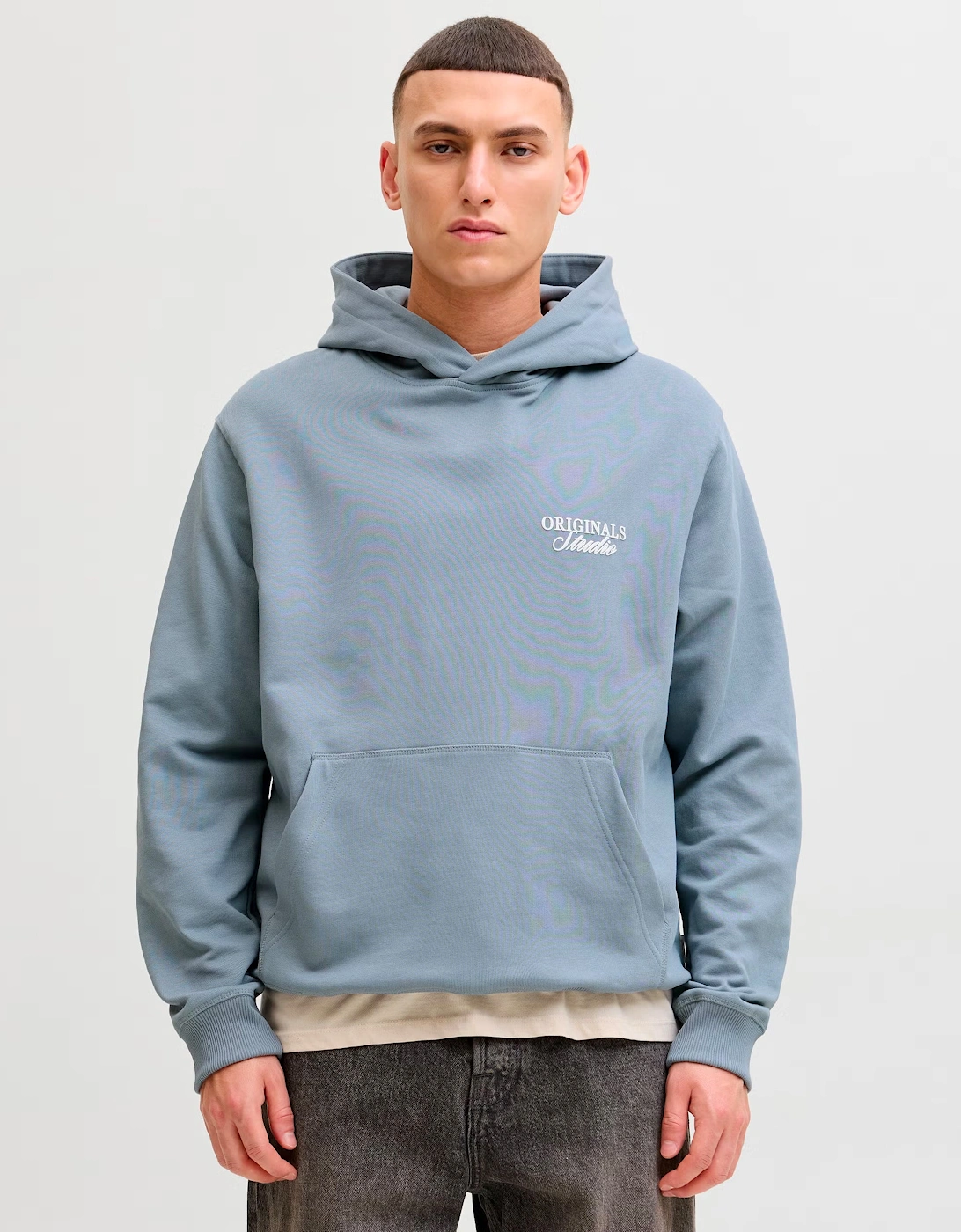 Jack & Jones JJ Overhead Hoodie light brushed with a soft inside finish Tradewinds