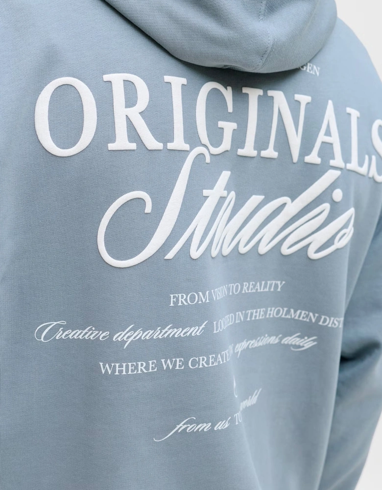 Jack & Jones JJ Overhead Hoodie light brushed with a soft inside finish Tradewinds