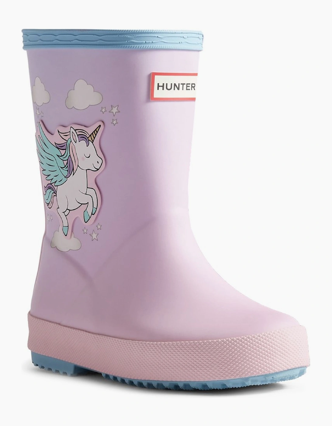 Hunter Girls Blue Frost Parfait  First Unicorn Print Wellingtons - Size 8 Years/8 Kids