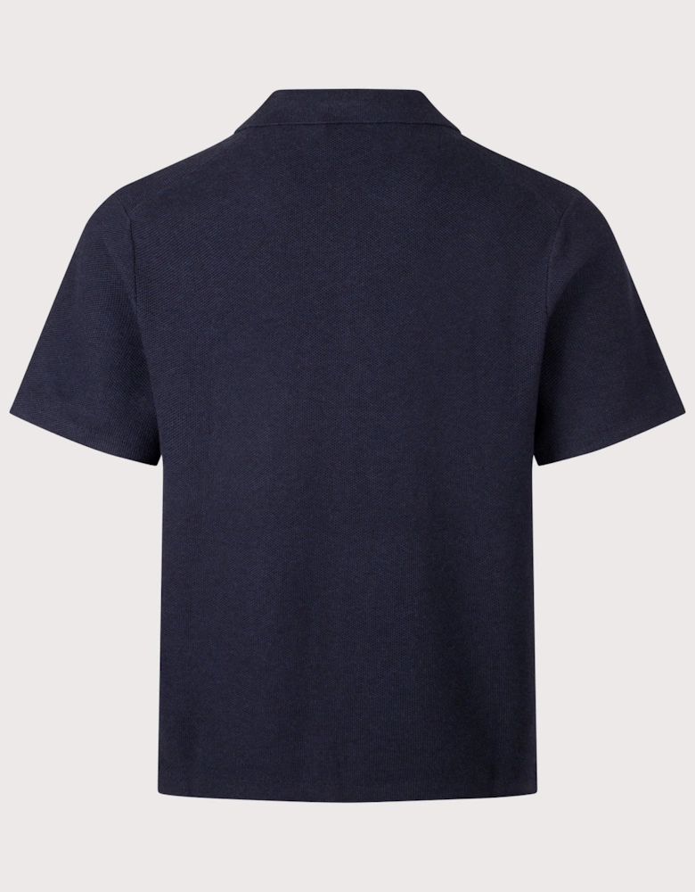 Loose Fit Mesh Knit Cotton Short Sleeve Shirt