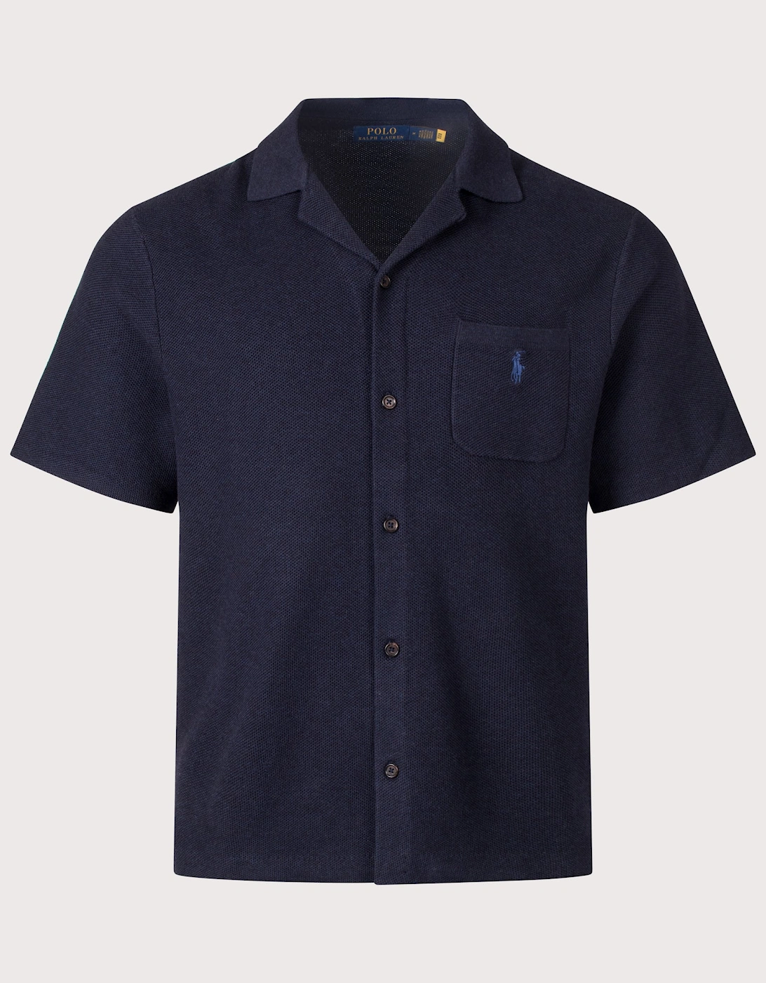 Loose Fit Mesh Knit Cotton Short Sleeve Shirt