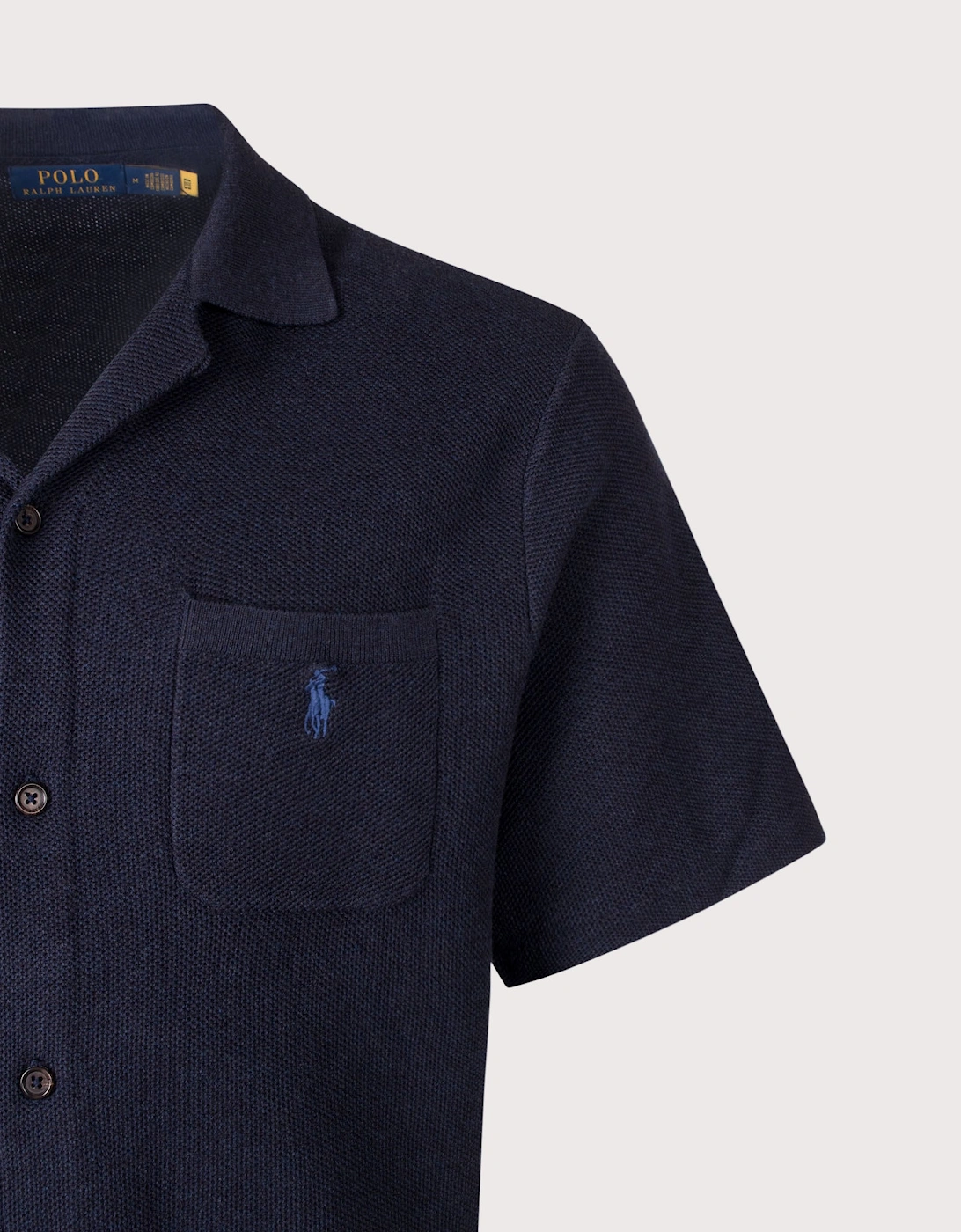 Loose Fit Mesh Knit Cotton Short Sleeve Shirt