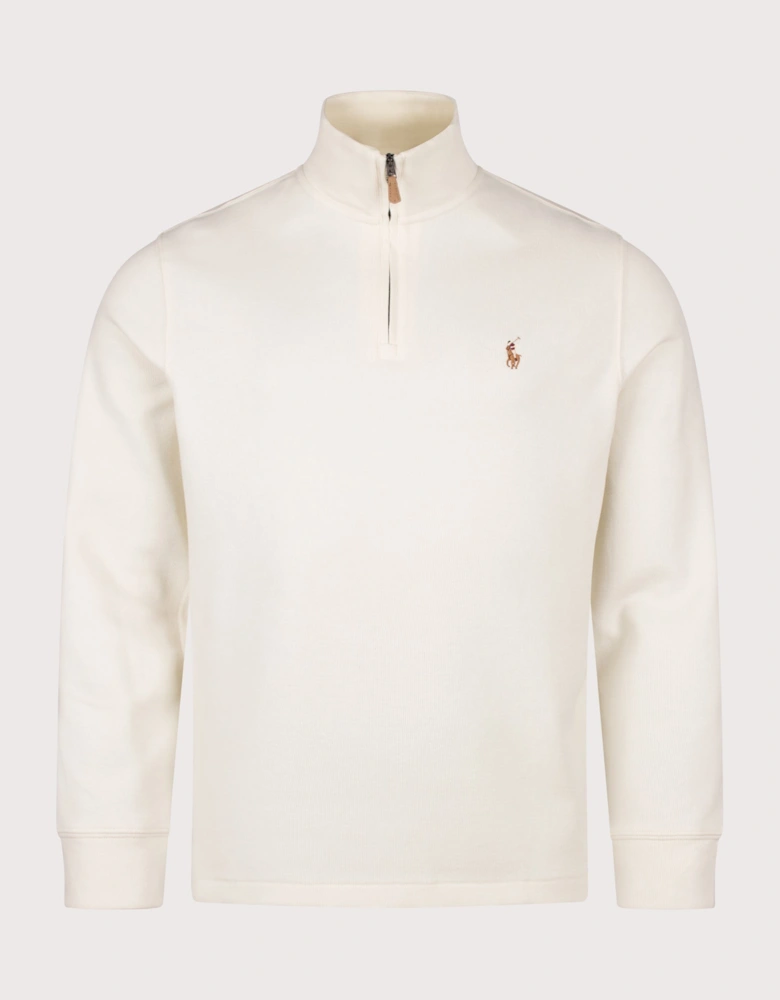 Loose Fit Estate-Rib Quarter Zip Knit Jumper