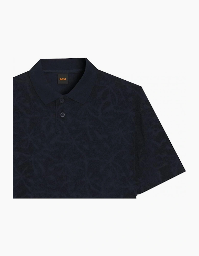 Hugo Boss Men's Navy Floral Jacquard Polo Shirt