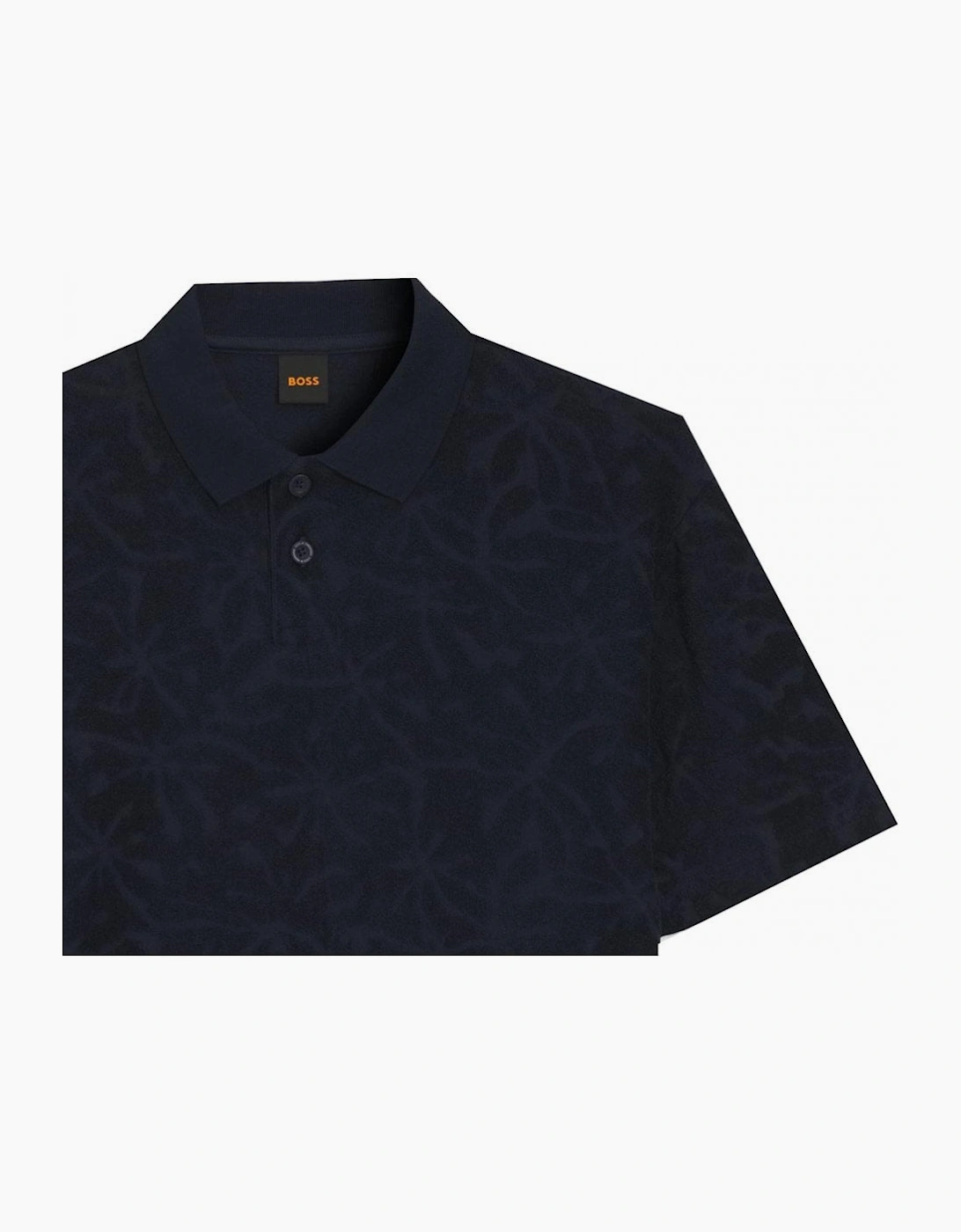 Hugo Boss Men's Navy Floral Jacquard Polo Shirt