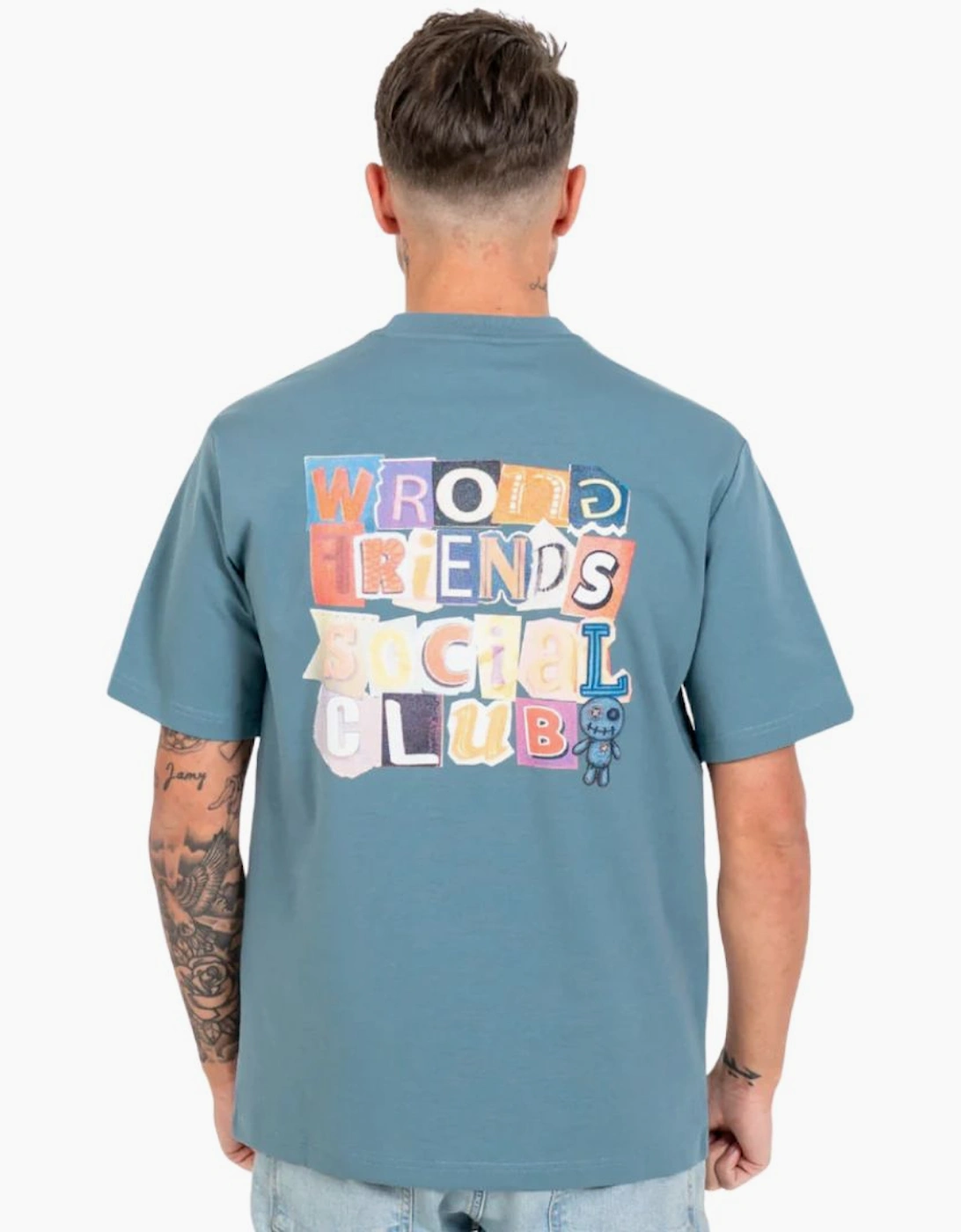 Wrong Friends Social Club Blue T-Shirt, 4 of 3