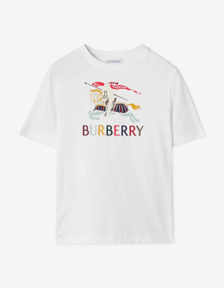 Burberry Boys Cedar Colourful EKD T-Shirt in White