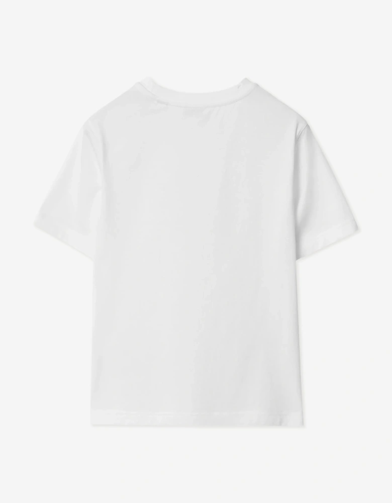 Burberry Boys Cedar Colourful EKD T-Shirt in White
