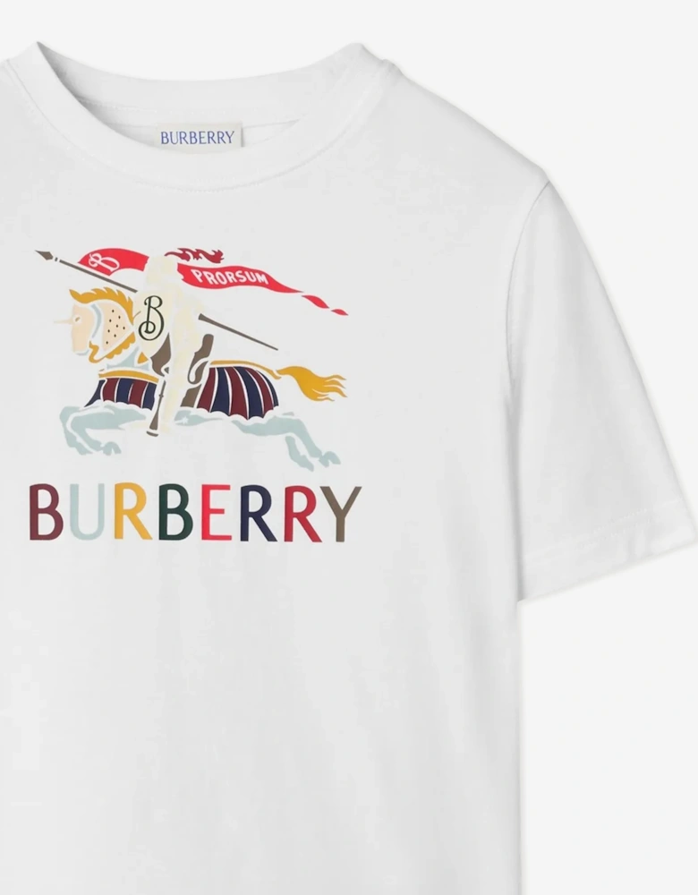 Burberry Boys Cedar Colourful EKD T-Shirt in White