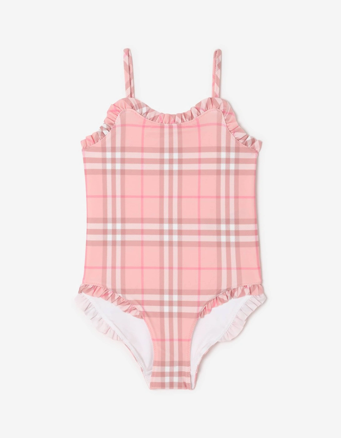 Burberry Girls Pink 'S Immy Check Swimsuit In  10 Years Size 10 Yrs Kids