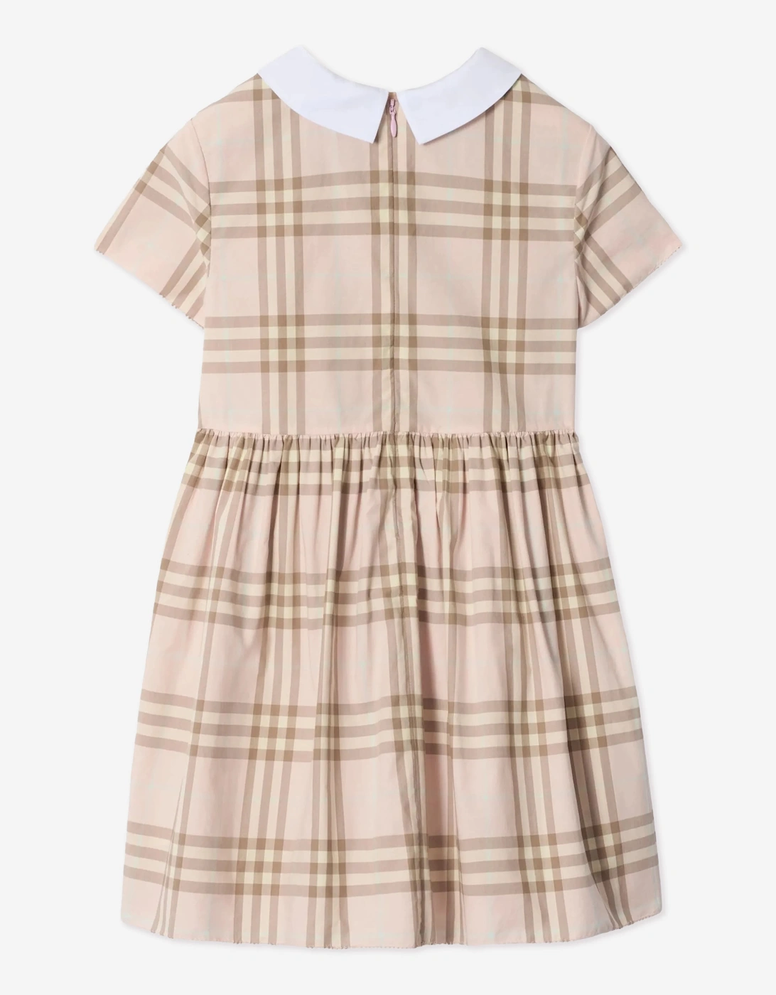 Burberry Girls Eadelle Cotton Check Dress in Pink