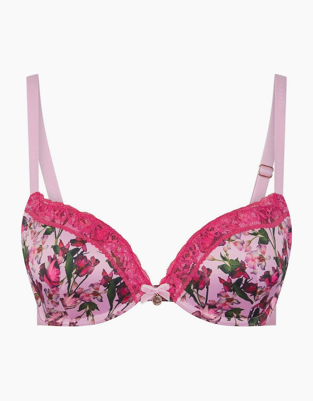 Ted Baker Women's Pink Push Up Floral Balconette Bra - Size: 34B
