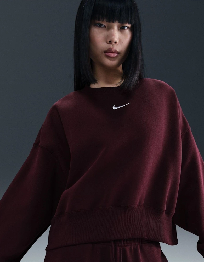 Womens Sportswear Phoenix Fleece Over Oversized Crewneck Sweatshirt