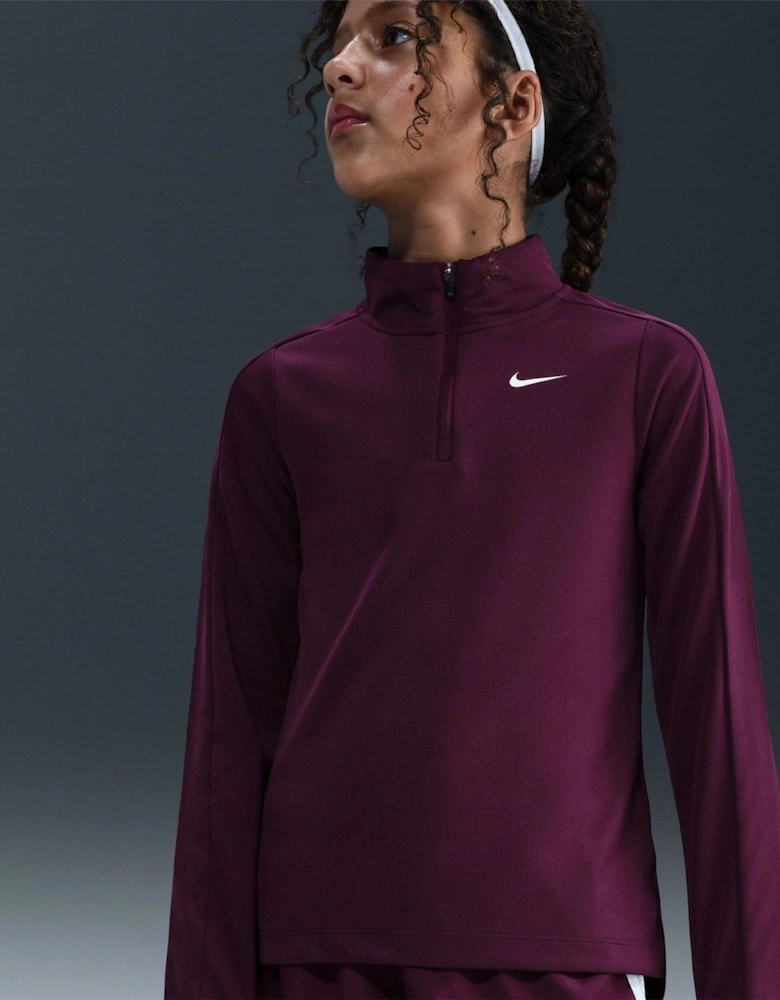 Older Girls Dri Fit Long Sleeve Half Zip