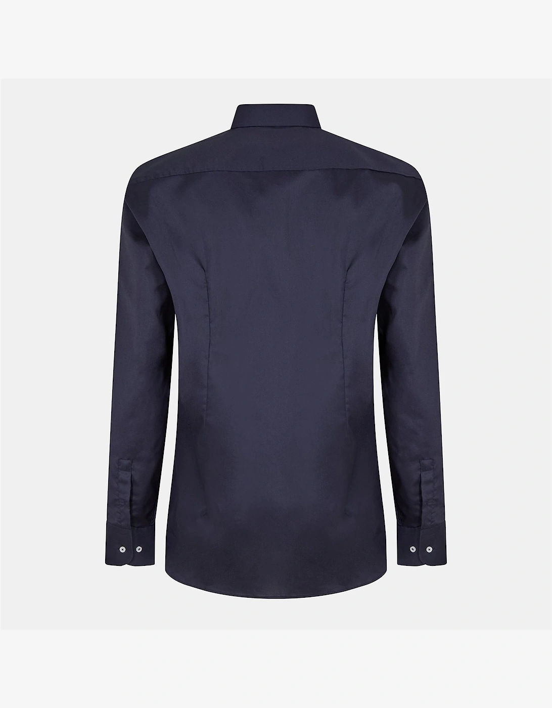 Button Placket Point Collar Long Sleeve Oxford Shirt