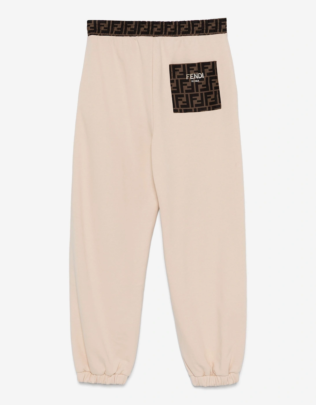 Fendi Kid FF Logo Joggers in Beige
