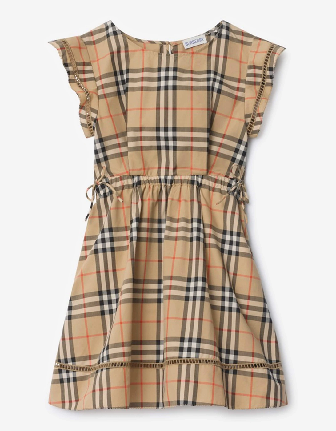 Burberry Girls Adele Check Cotton Dress in Beige, 6 of 5