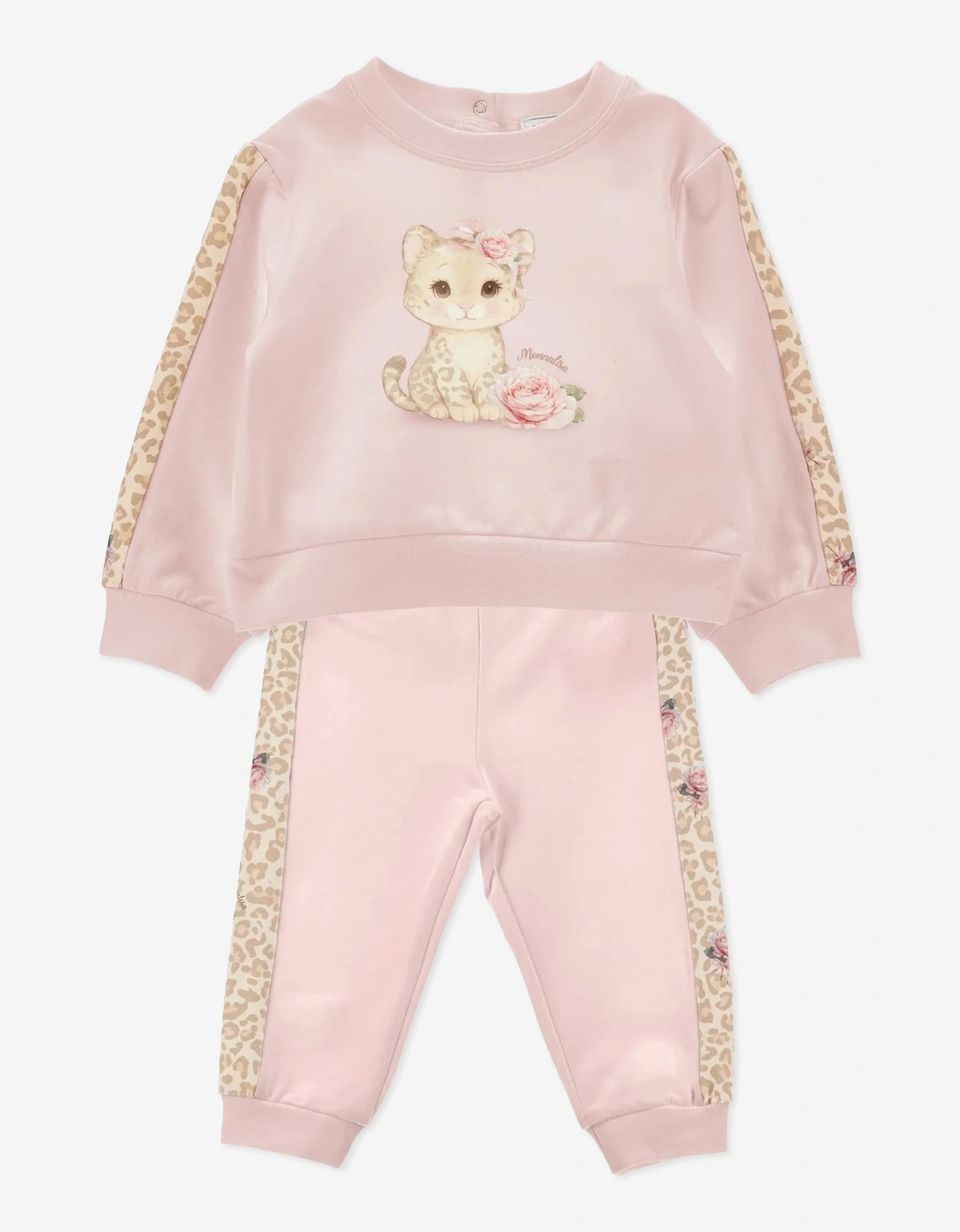 Monnalisa Baby Girls Leopard Cub Tracksuit in Pink
