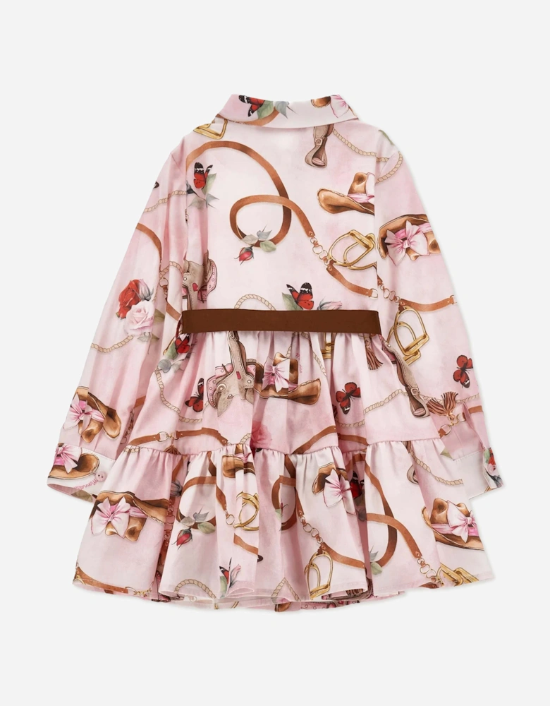 Monnalisa Girls Equestrian Levantina Dress in Pink