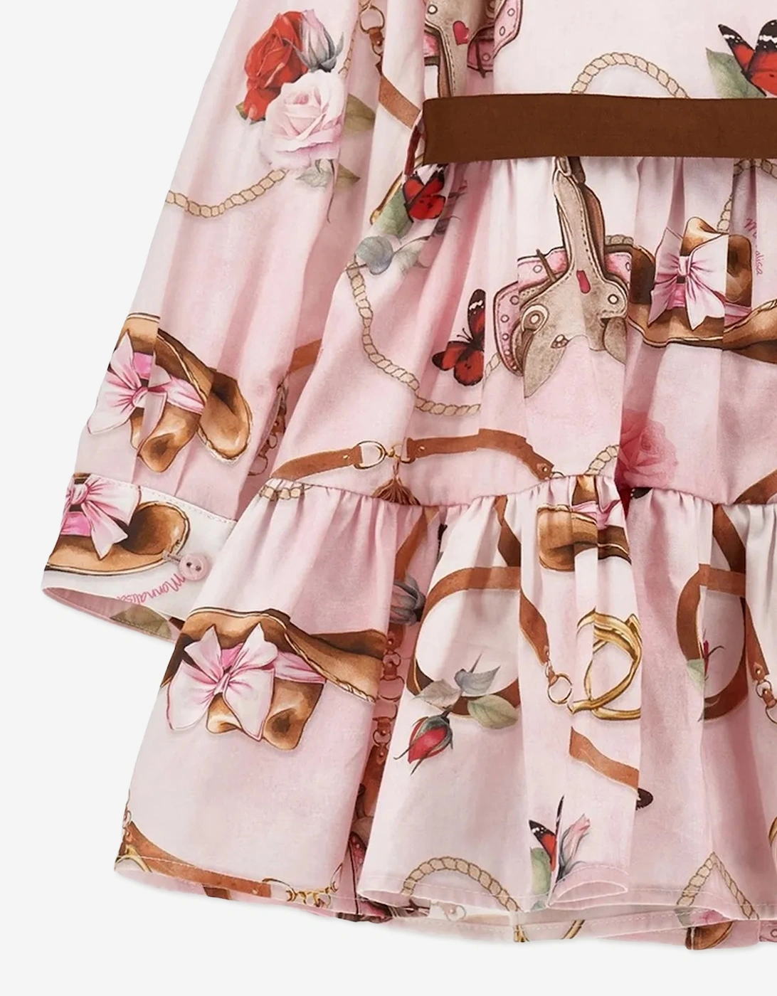 Monnalisa Girls Equestrian Levantina Dress in Pink