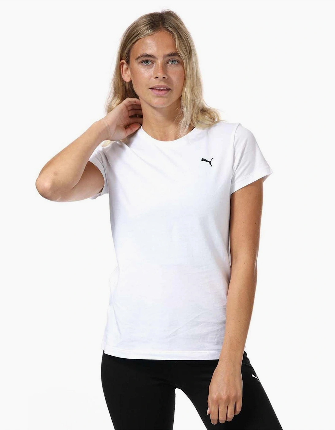 Puma Women's White / Logo Cotton T-Shirt  14 Size 14 Uk