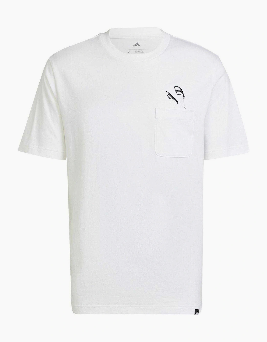 Adidas Men's White Pocket Slide Cotton T-Shirt  40 L