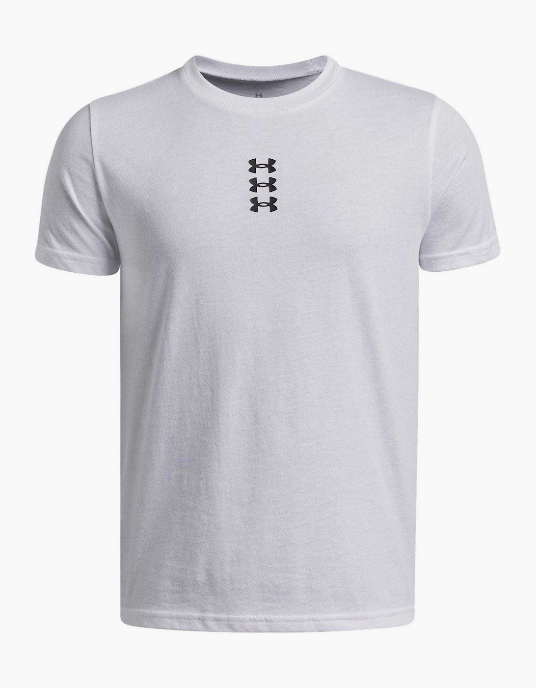 Under Armour Unisex Multi/White Childrens/ Performance Triple Logo Basketball T-Shirt  7 Years/8 Years Size 7-8 Years Kids
