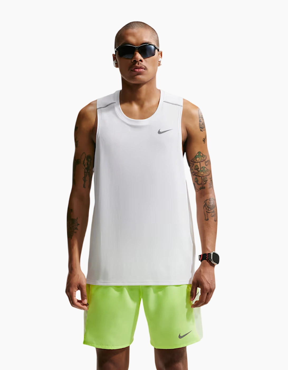 Nike Men's White Miler Tank Top  L
