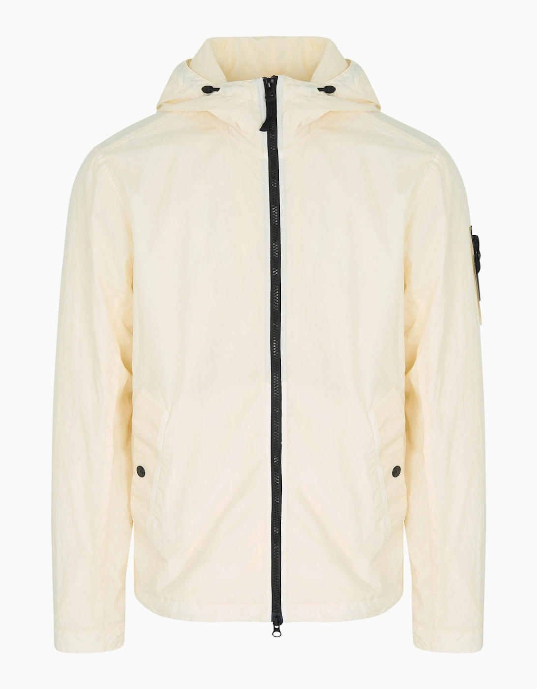 Stone Island Men's Cream Hooded 4100001 Crinkle Reps Ny Jacket Ivory/Yellow  38/Regular M