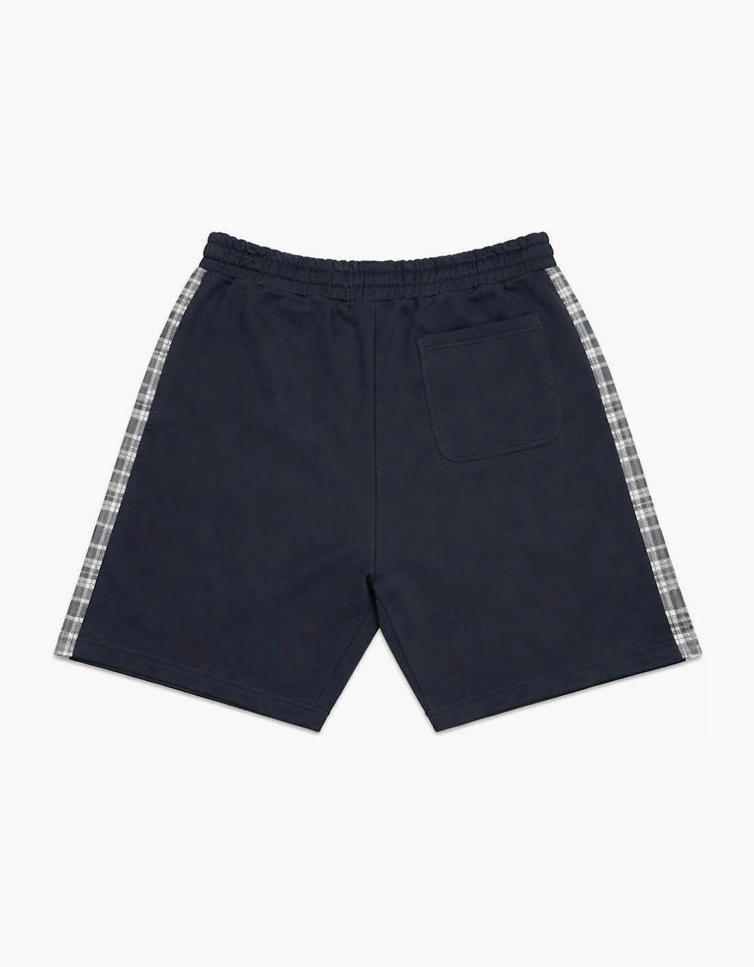 Lyle & Scott Check Panelled Sweat Shorts Dark Navy