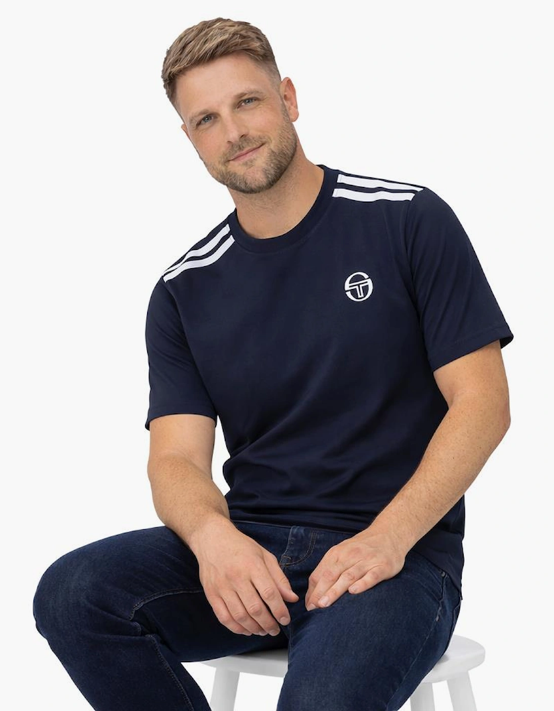Sergio Tacchini Locchi T-Shirt Maritime Blue/White