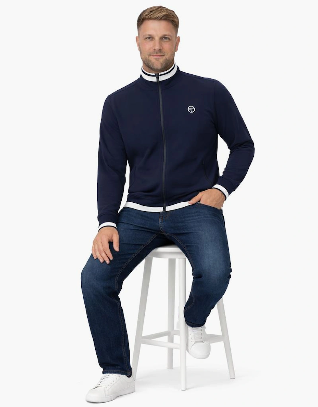 Sergio Tacchini Attilio Track Top Jacket Maritime Blue/Gardenia