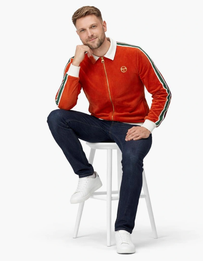 Sergio Tacchini Monte Velour Track Top Jacket Rooibos Tea/Gardenia