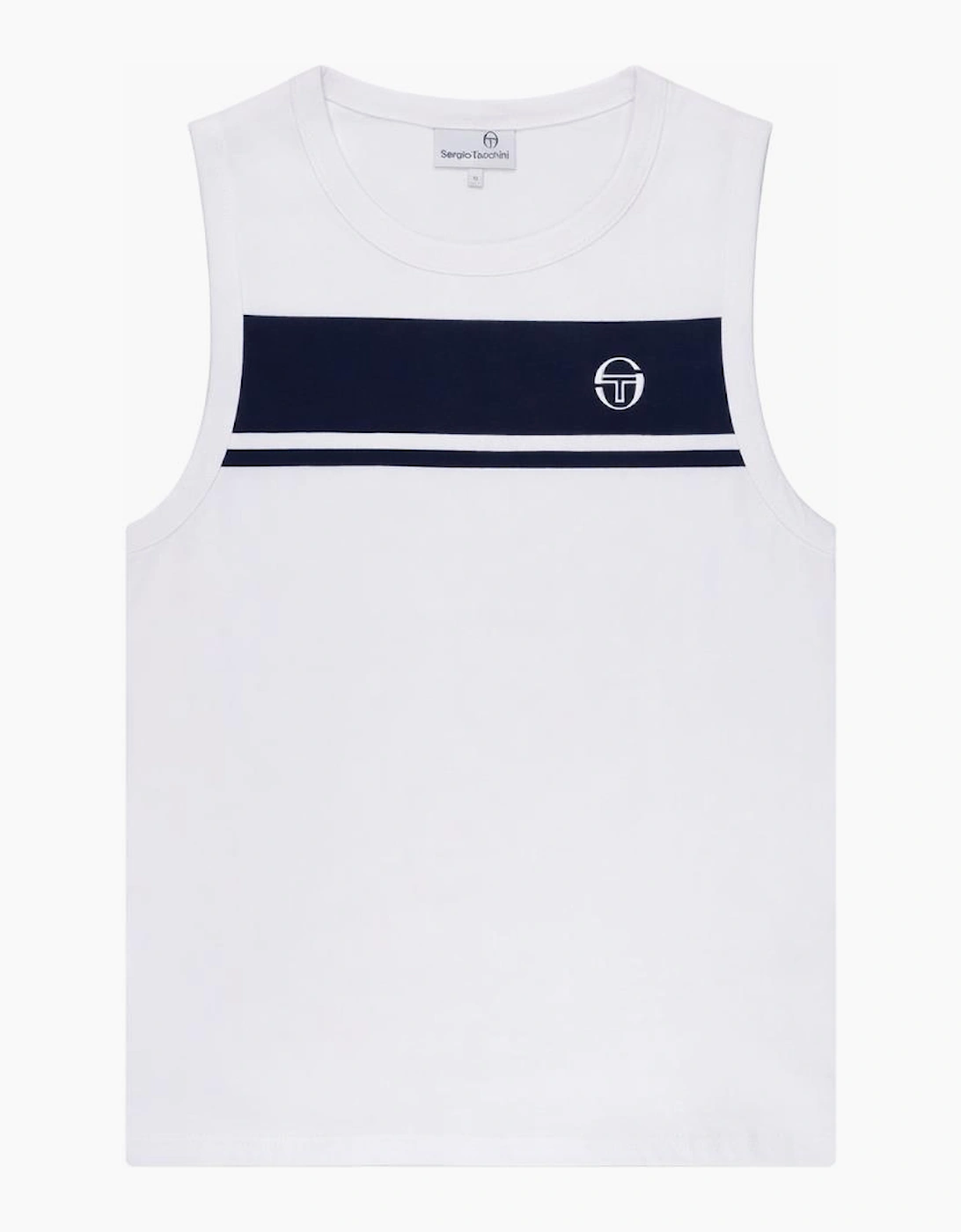 Sergio Tacchini Men's White Damarindo Vest /Maritime Blue - Size: Xl