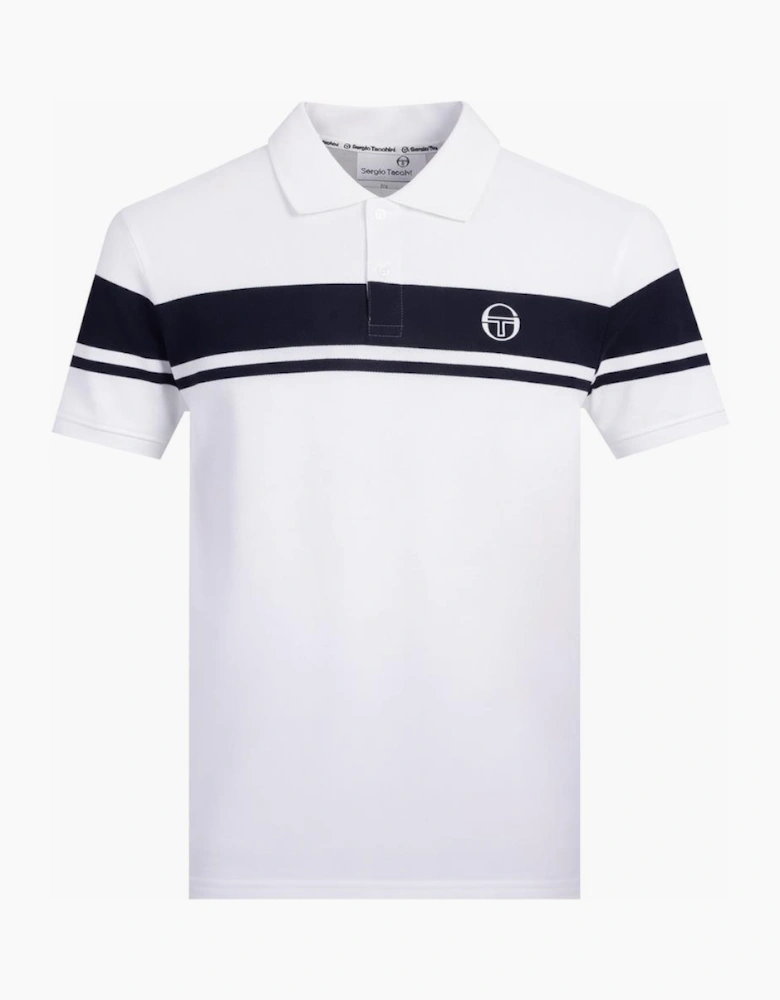 Sergio Tacchini Young Line Polo Shirt White/Maritime Blue