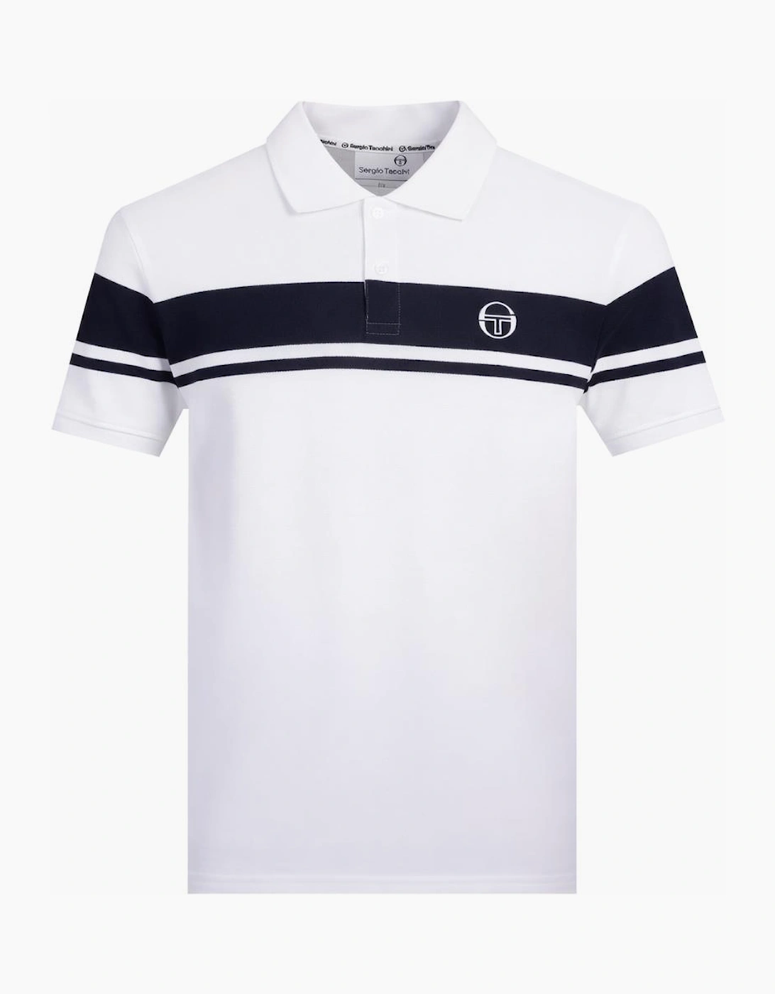 Sergio Tacchini Young Line Polo Shirt White/Maritime Blue, 4 of 3