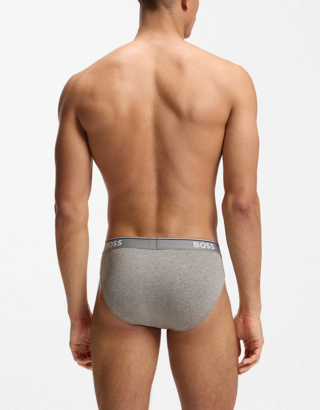 BOSS Orange 3 Pack Mens Power Briefs - Open Grey 061