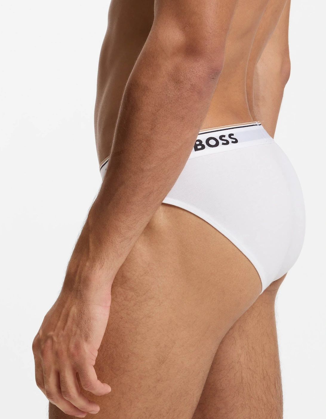 BOSS Orange 3 Pack Mens Power Briefs - White 100