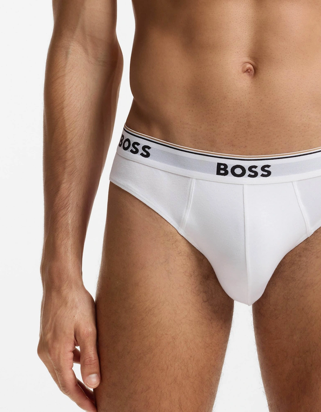BOSS Orange 3 Pack Mens Power Briefs - White 100