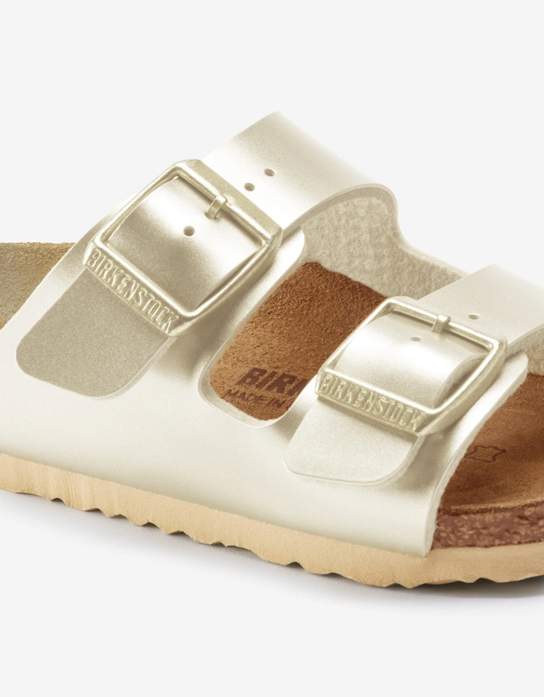 BIRKENSTOCK Girls Arizona Classic Metallic Sandals in Gold
