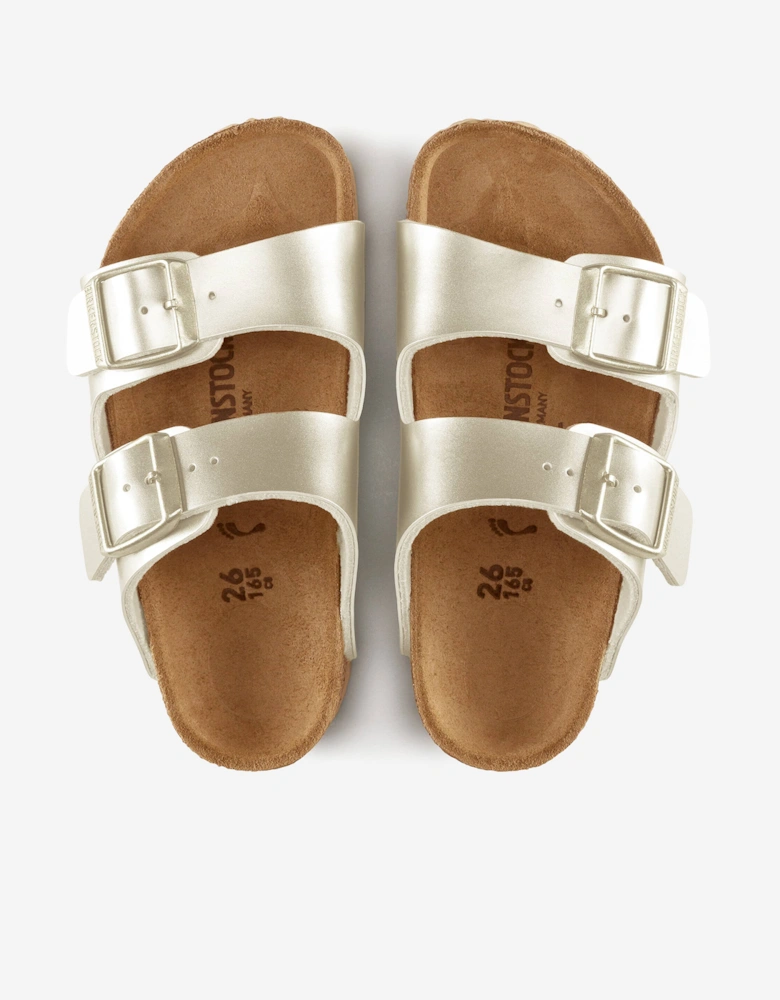 BIRKENSTOCK Girls Arizona Classic Metallic Sandals in Gold