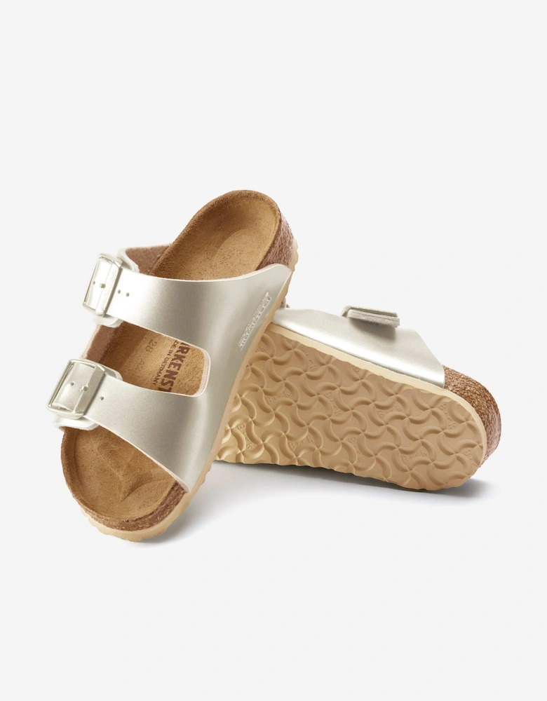 BIRKENSTOCK Girls Arizona Classic Metallic Sandals in Gold