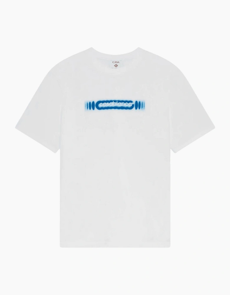 Radiating Logo Regular Fit White T-Shirt