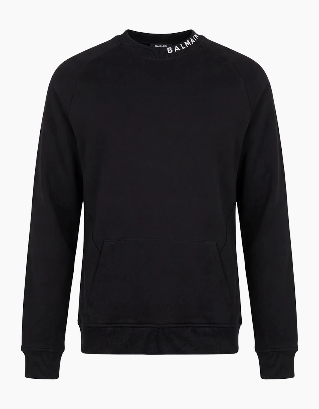 Balmain Collar Logo Print Sweatshirt in Black