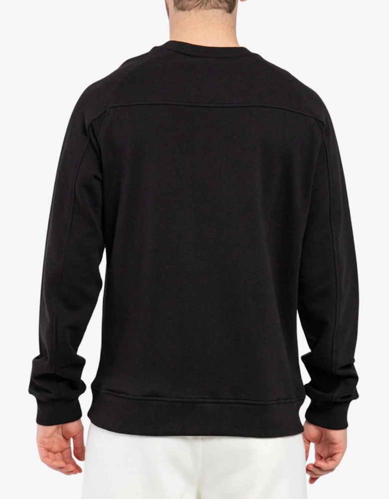 Balmain Collar Logo Print Sweatshirt in Black